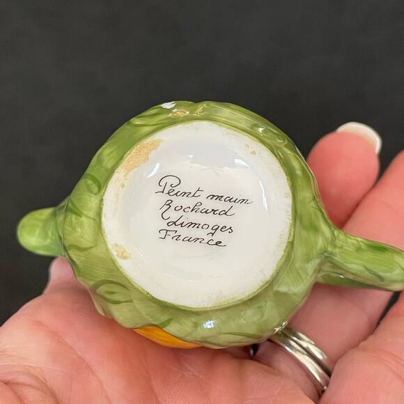 Limoges Trinket Box Peint Main Rochard France Corn Teapot Handpainted Paint Loss - Picture 5 of 16